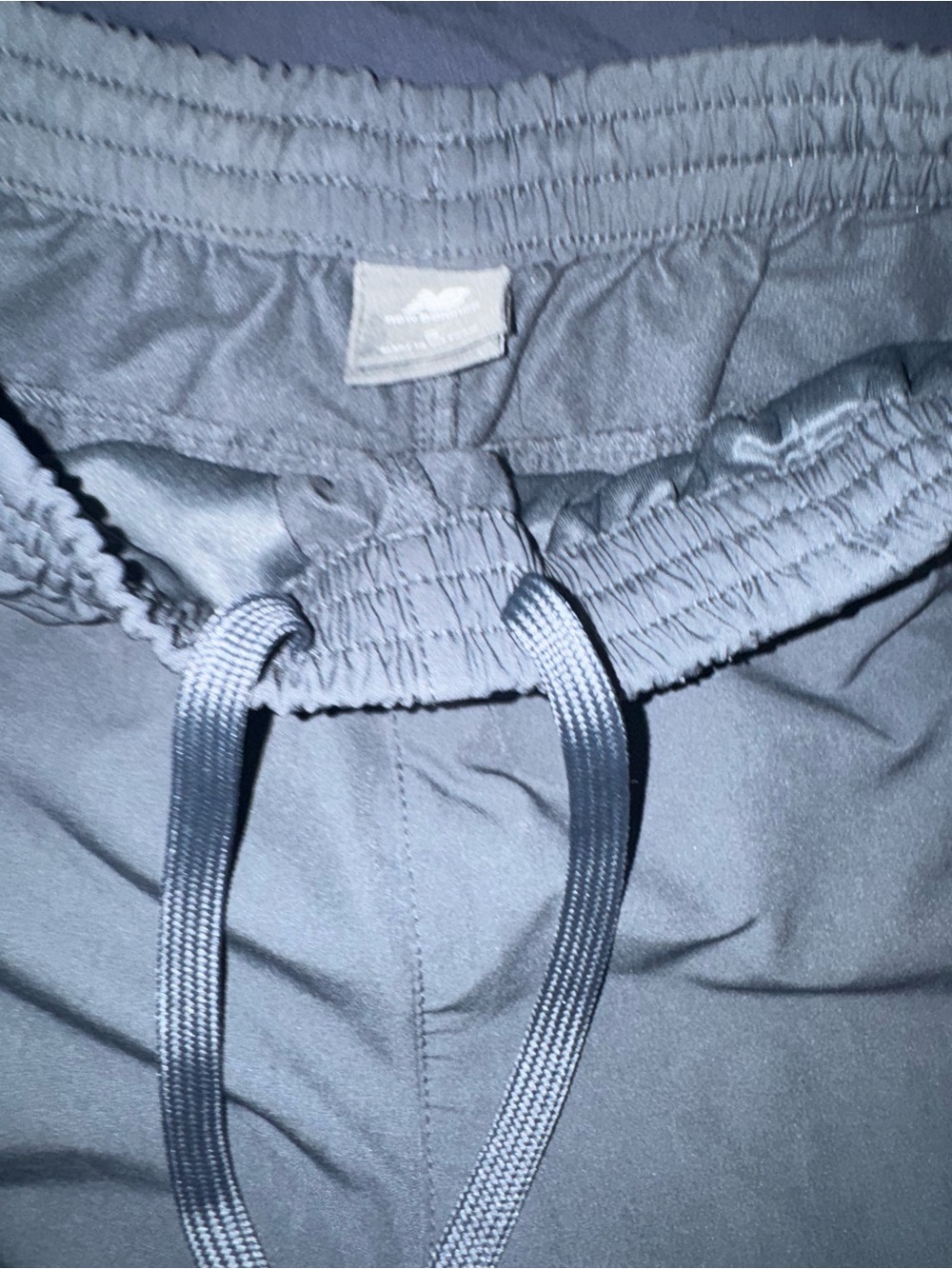 Men’s New Balance Elastic-Waist Drawstring Athletic Pants. Grey blue. Small.